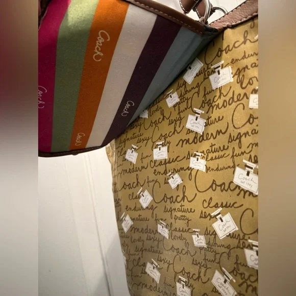 Coach Signature Brown and Tan Reversible Shoulder Bag - Picture 12 of 15